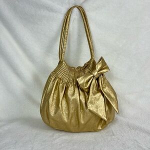 Urban Heritage gold ruched hobo dumpling shoulder purse